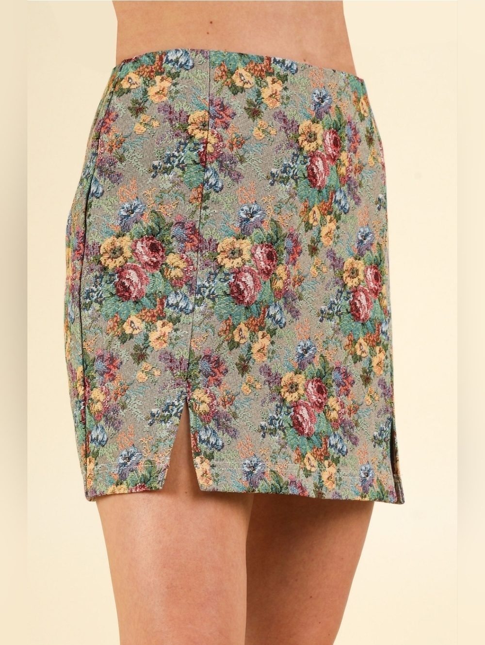Very J Floral Tapestry Mini Skirt Vintage Inspired Cottagecore Mini